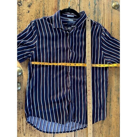 Denim & Flower Men's Blue Short Sleeve Shirt, blue shirt, short sleeve‎ shirt - Picture 6 of 6